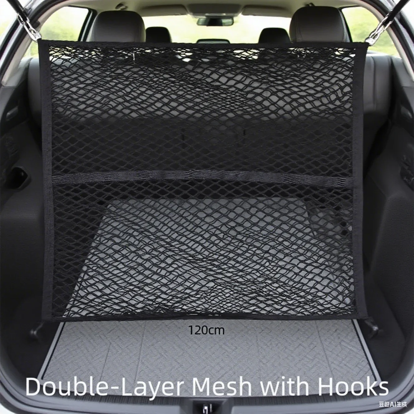 120cmx120cm Car Trunk Net Double Layer Highly Elastic Luggage Net Cargo Organizer Storage With 6 Hooks For Car Rear Boot
120cmx120cm Car Trunk Net Double Layer Highly Elastic Luggage Net Cargo Organizer Storage With 6 Hooks For Car Rear Boot