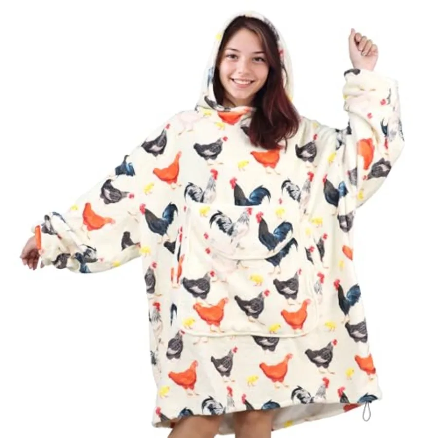 Chicken Wearable Blanket Hoodie for Women - Funny Hooded Blanket with Oversized Pocket - Chicken Decor Gifts for Women Cozy Cut
Chicken Wearable Blanket Hoodie for Women - Funny Hooded Blanket with Oversized Pocket - Chicken Decor Gifts for Women Cozy Cut
