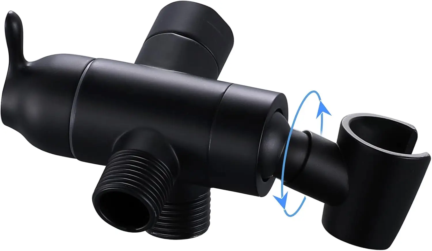 G1/2 Brass 3 Way Shower Diverter Valve with Handshower Mount, Matte Black
G1/2 Brass 3 Way Shower Diverter Valve with Handshower Mount, Matte Black