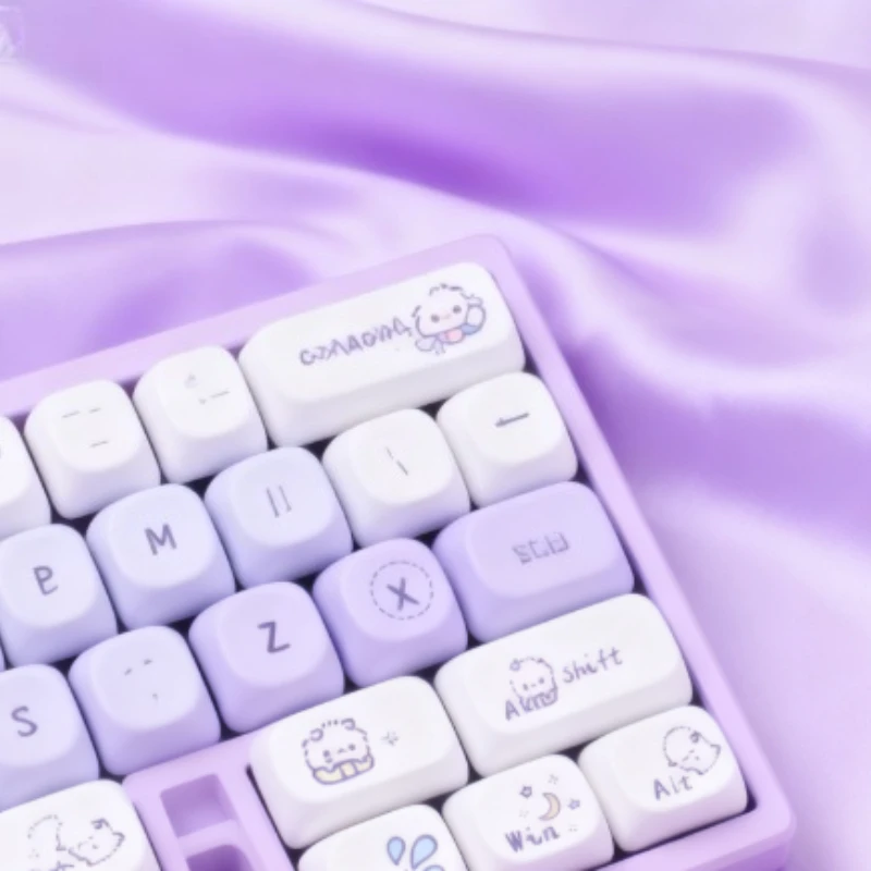 Колпачок для клавиш с молочным коктейлем фиолетового цвета, печать из ПБТ для рисования, лучший профиль MOA, магнитный переключатель Catz, аксессуар для клавиатуры на заказ