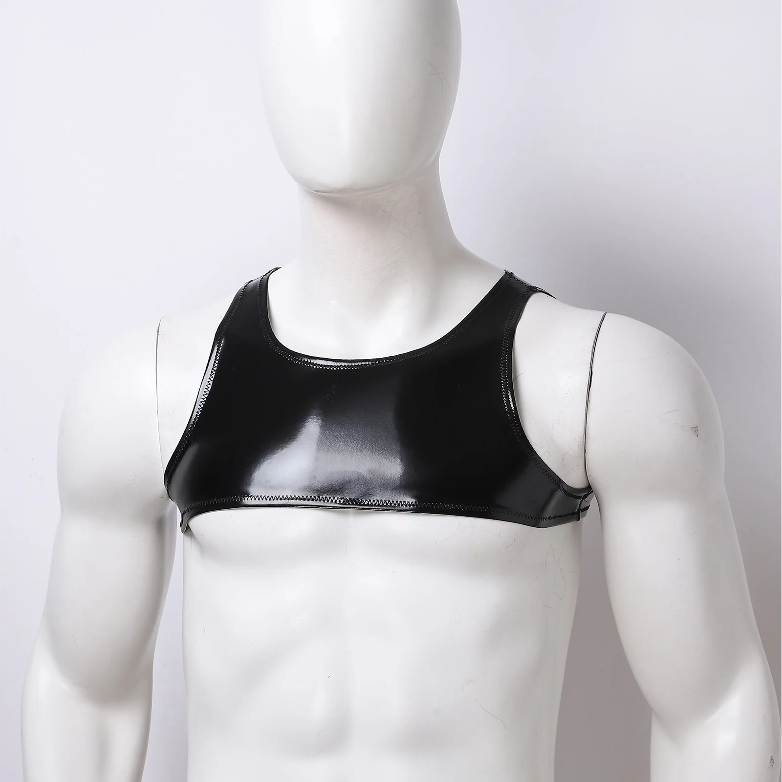 Mens Glossy Wet Look Crop Tank Top Chest Cutout PU Leather Muscle Tops Showing Chest Muscle Crop Singlet Wet-look Tank Top
Mens Glossy Wet Look Crop Tank Top Chest Cutout PU Leather Muscle Tops Showing Chest Muscle Crop Singlet Wet-look Tank Top