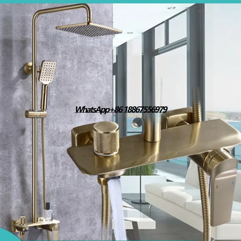 Golden Shower Set Bathroom All-Brass Storage Handheld Pressurized Water-Saving Surface-Mounted Shower Head
Golden Shower Set Bathroom All-Brass Storage Handheld Pressurized Water-Saving Surface-Mounted Shower Head