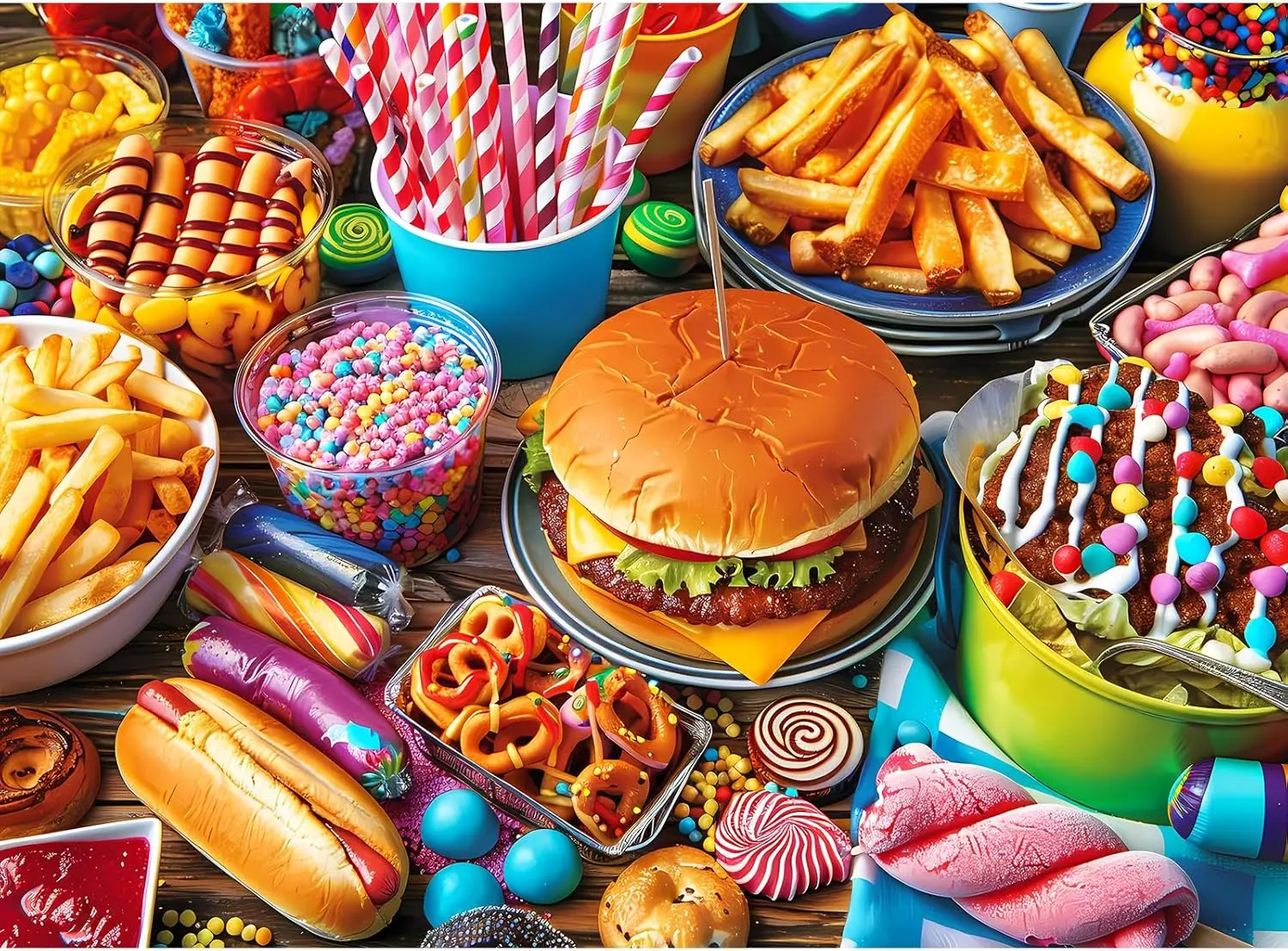 500 Piece Hamburger Jigsaw Puzzle for Adults, 20.5x15 in, Fun Food Theme
500 Piece Hamburger Jigsaw Puzzle for Adults, 20.5x15 in, Fun Food Theme