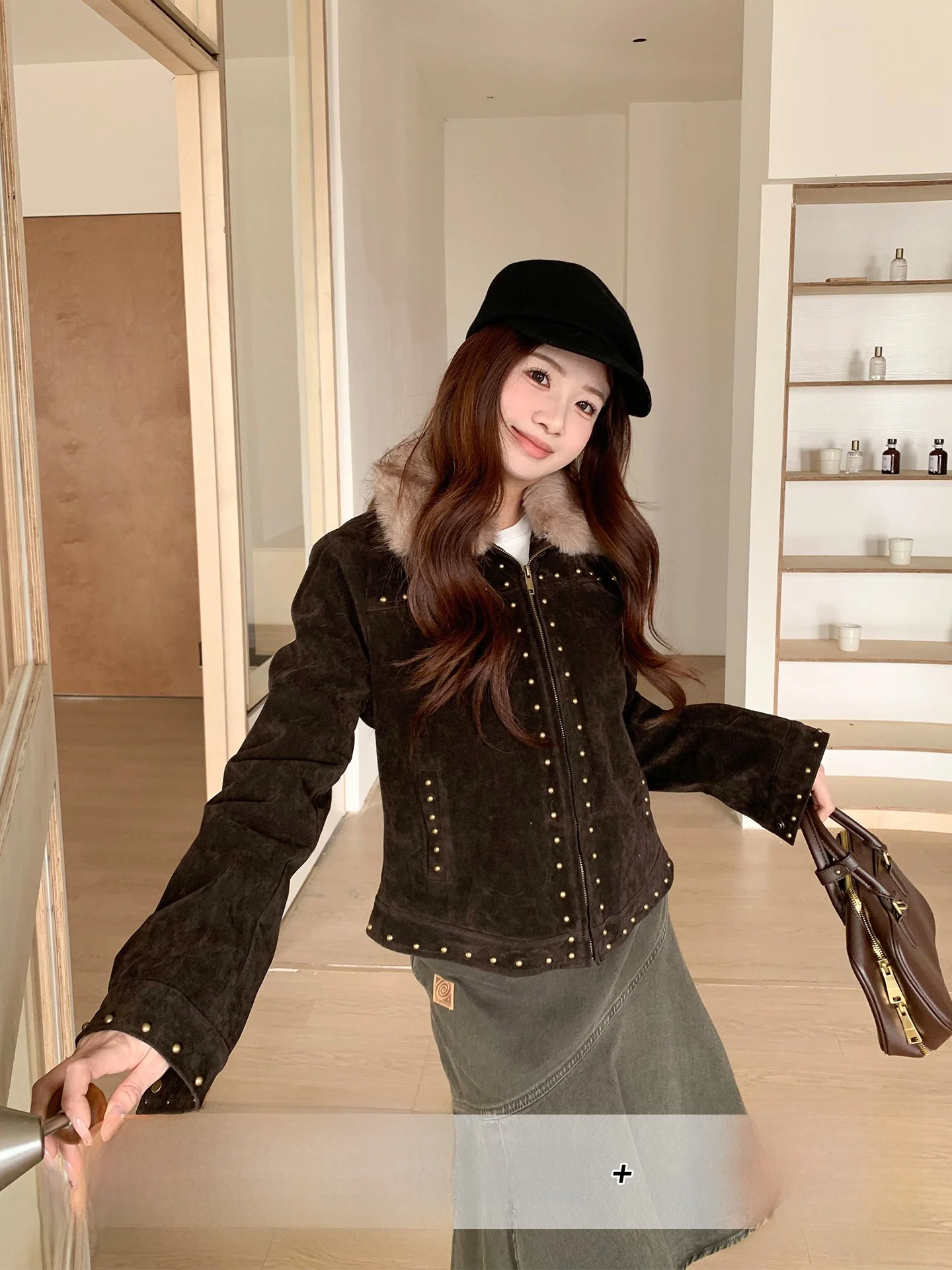 Retro Suede ort Jaet Women's Winter Faionable Rivet Warm Slim Casual Jaet Orange Tree Vintage Sle Zipper Closure Lo...
Retro Suede ort Jaet Women's Winter Faionable Rivet Warm Slim Casual Jaet Orange Tree Vintage Sle Zipper Closure Lo...