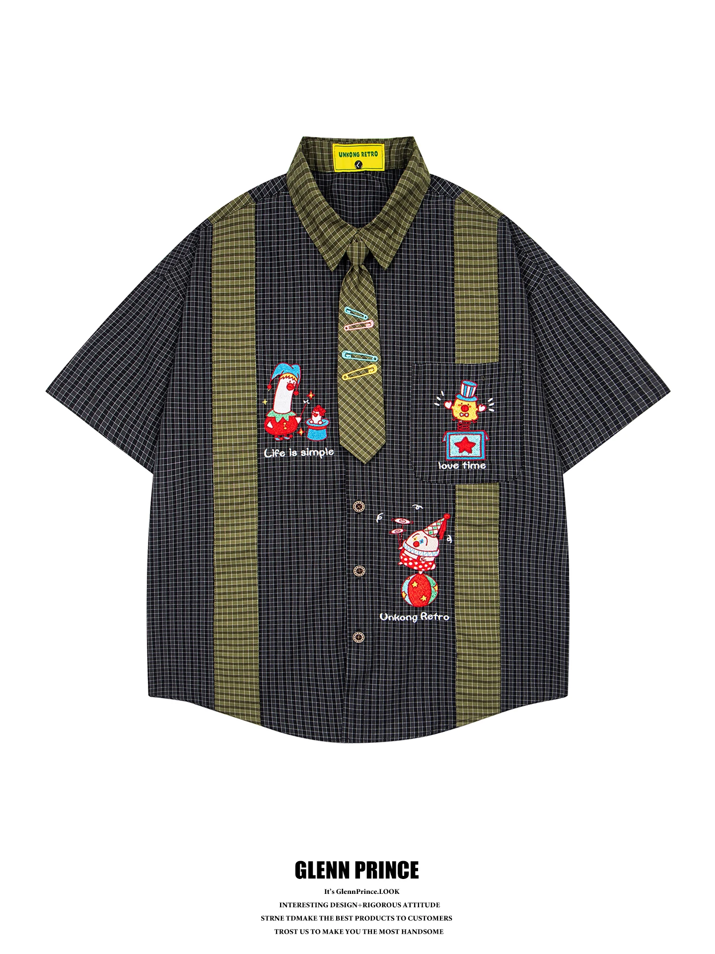 GPstudio Men's Casual Style Oversize Shirt Short Sleeve Embroidered Necktie Plaid Cotton Breathable Summer Fashion Shirt
GPstudio Men's Casual Style Oversize Shirt Short Sleeve Embroidered Necktie Plaid Cotton Breathable Summer Fashion Shirt