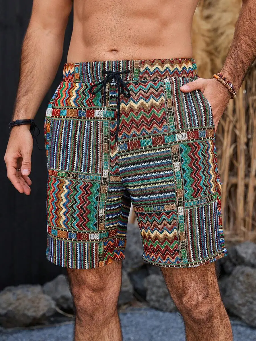 Mens Boho Patterned Drawstring Waist Casual Shorts With Pockets For Beach Holiday
Mens Boho Patterned Drawstring Waist Casual Shorts With Pockets For Beach Holiday