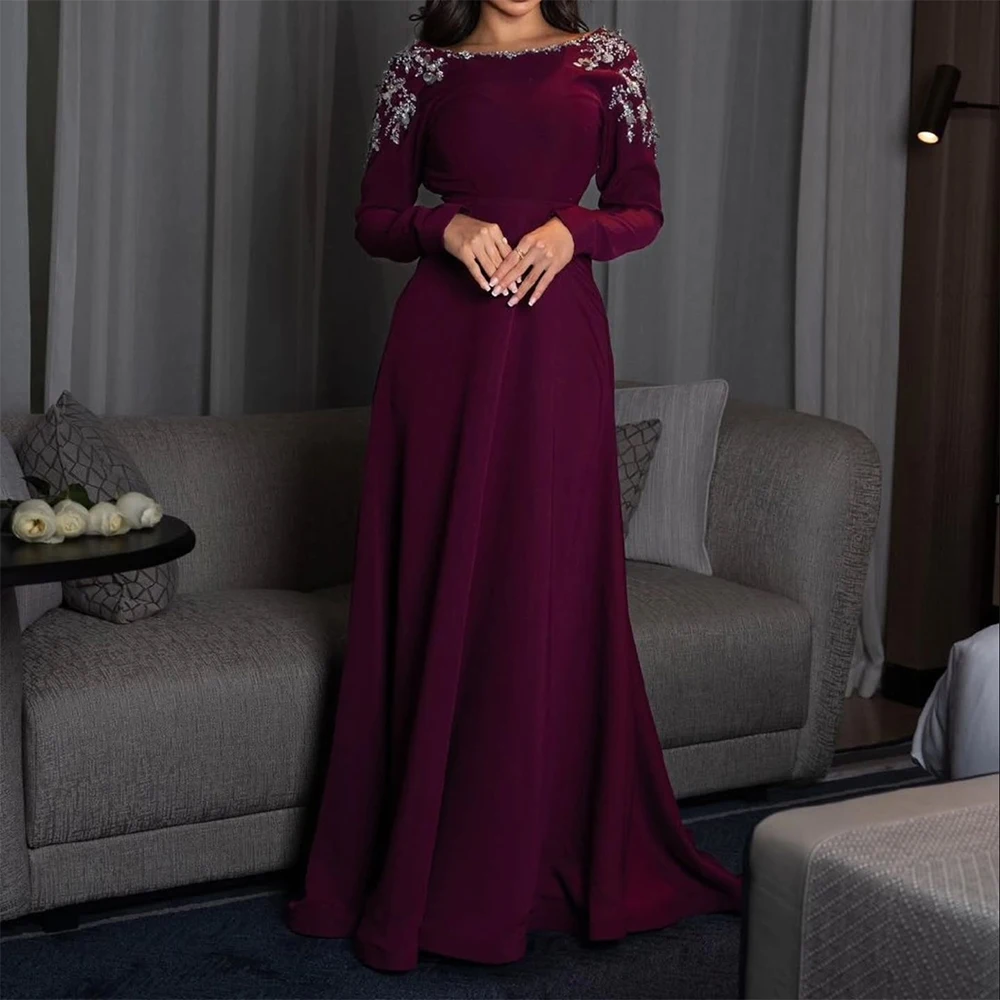 Luxury Evening Dresses 2025 Crepe Fabric A-line Wedding Guest Dress Fuchsia Boat Neck Beads Sequined Ruched Groom's Mother Dress
Luxury Evening Dresses 2025 Crepe Fabric A-line Wedding Guest Dress Fuchsia Boat Neck Beads Sequined Ruched Groom's Mother Dress