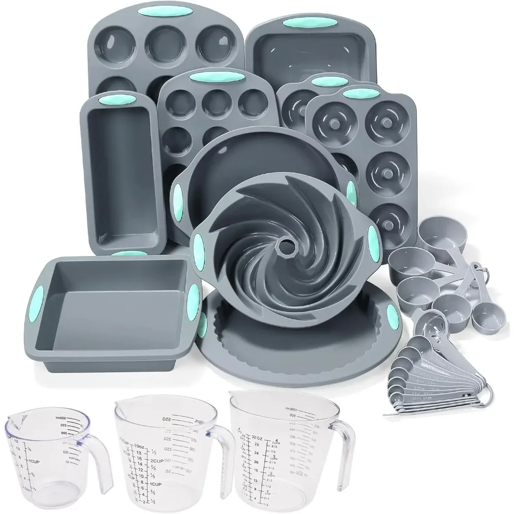 30-in-1 Silicone Baking Set: Pans, Molds, Measuring Tools
30-in-1 Silicone Baking Set: Pans, Molds, Measuring Tools