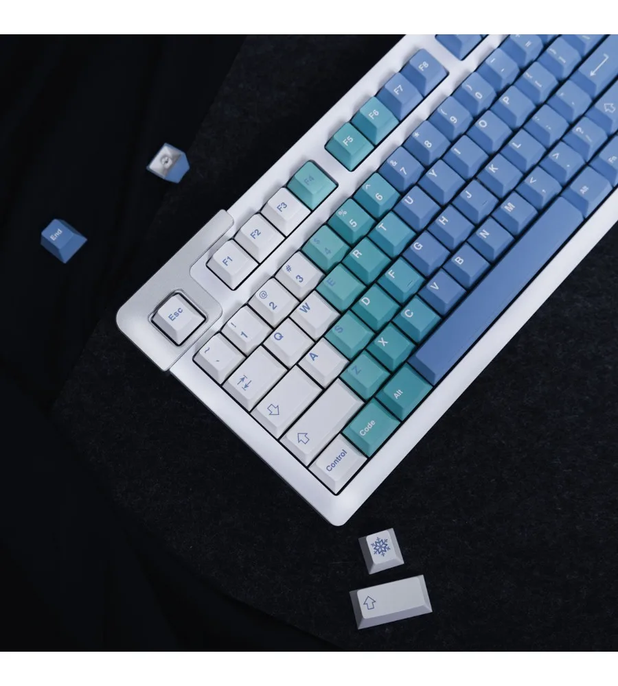 Original height large full set of PBT sublimation keyboard cap keycap blue and white gradual change cherry
Original height large full set of PBT sublimation keyboard cap keycap blue and white gradual change cherry