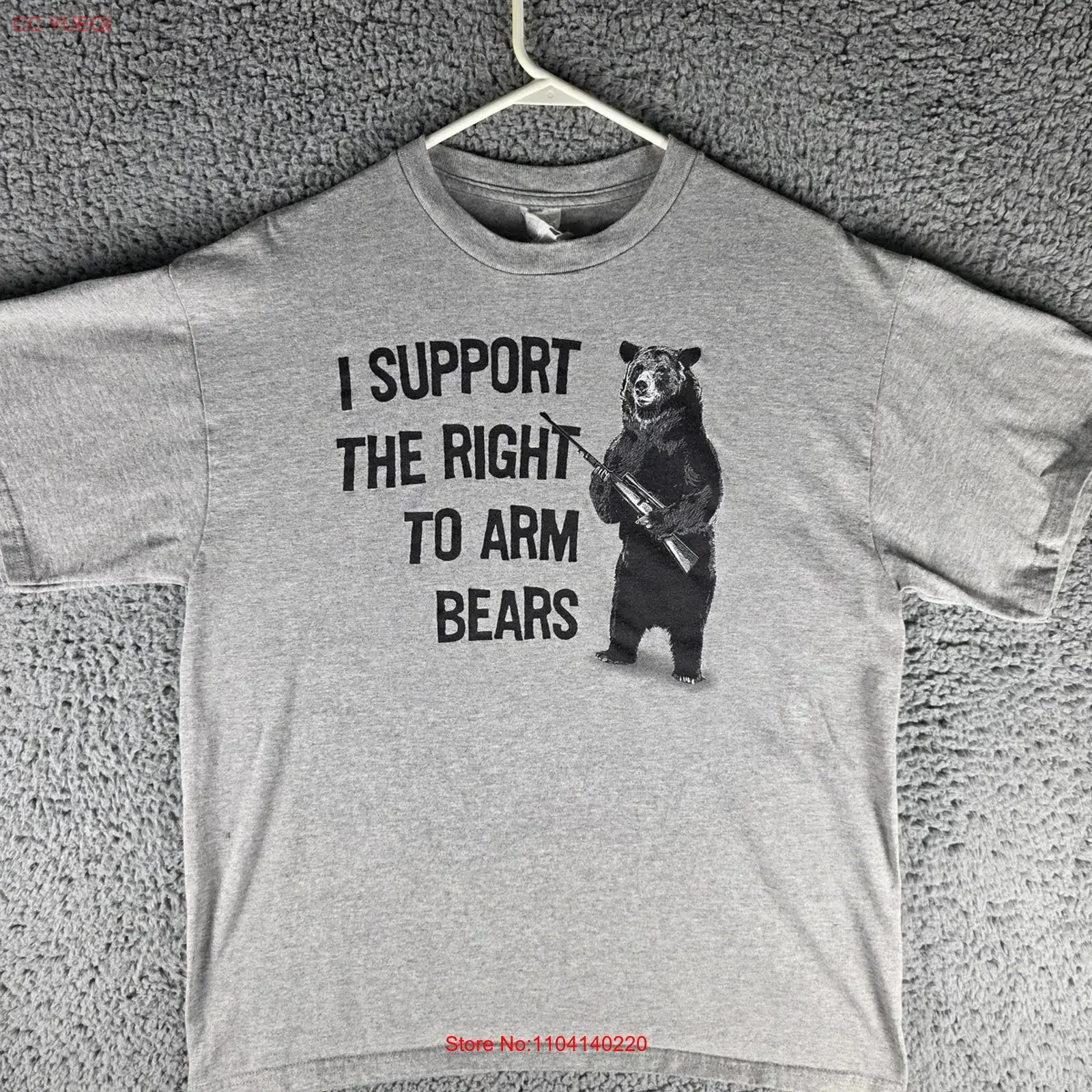 I Support the Right to Arm Bears T Shirt Mens Large Gray Funny Joke vintage Washed Breathable Top For Everyday Wear Comfortable
I Support the Right to Arm Bears T Shirt Mens Large Gray Funny Joke vintage Washed Breathable Top For Everyday Wear Comfortable