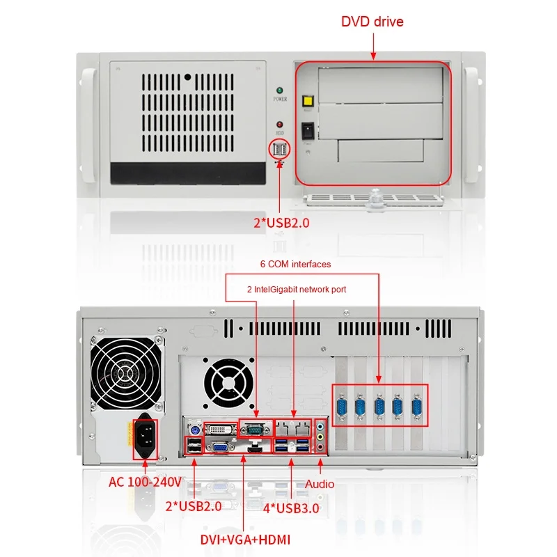 Zhi Chun 4U Industrial Computer IPC610L Chassis Linux OS Workstation Server Rack-Mounted Host Embedded Embedded Computer