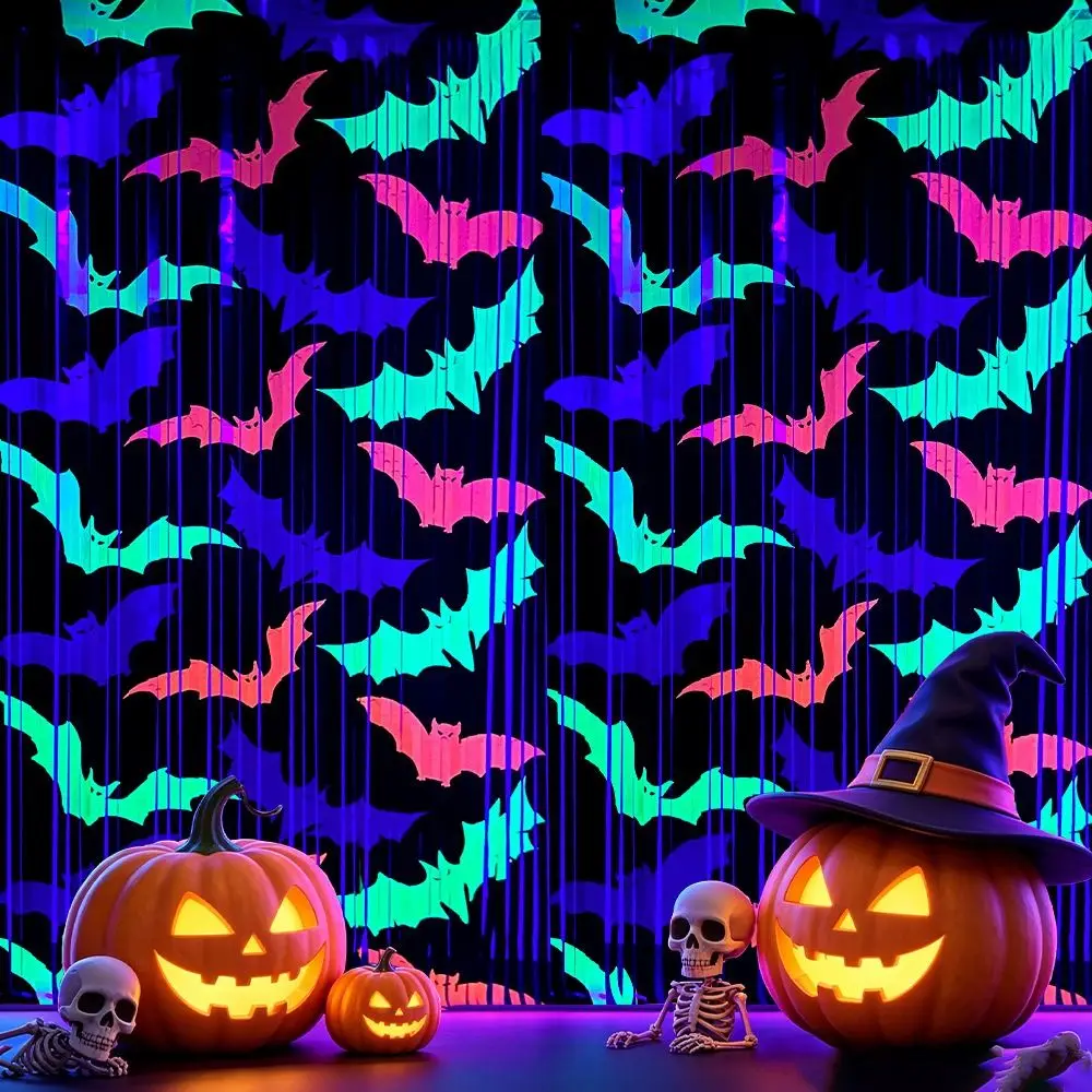 1x2M Fluorescent Tinsel Curtain Bat Pattern Sparkling Wall Hanging Bat Pendants Creativity Reusable Scary Background Wall Tassel
1x2M Fluorescent Tinsel Curtain Bat Pattern Sparkling Wall Hanging Bat Pendants Creativity Reusable Scary Background Wall Tassel
