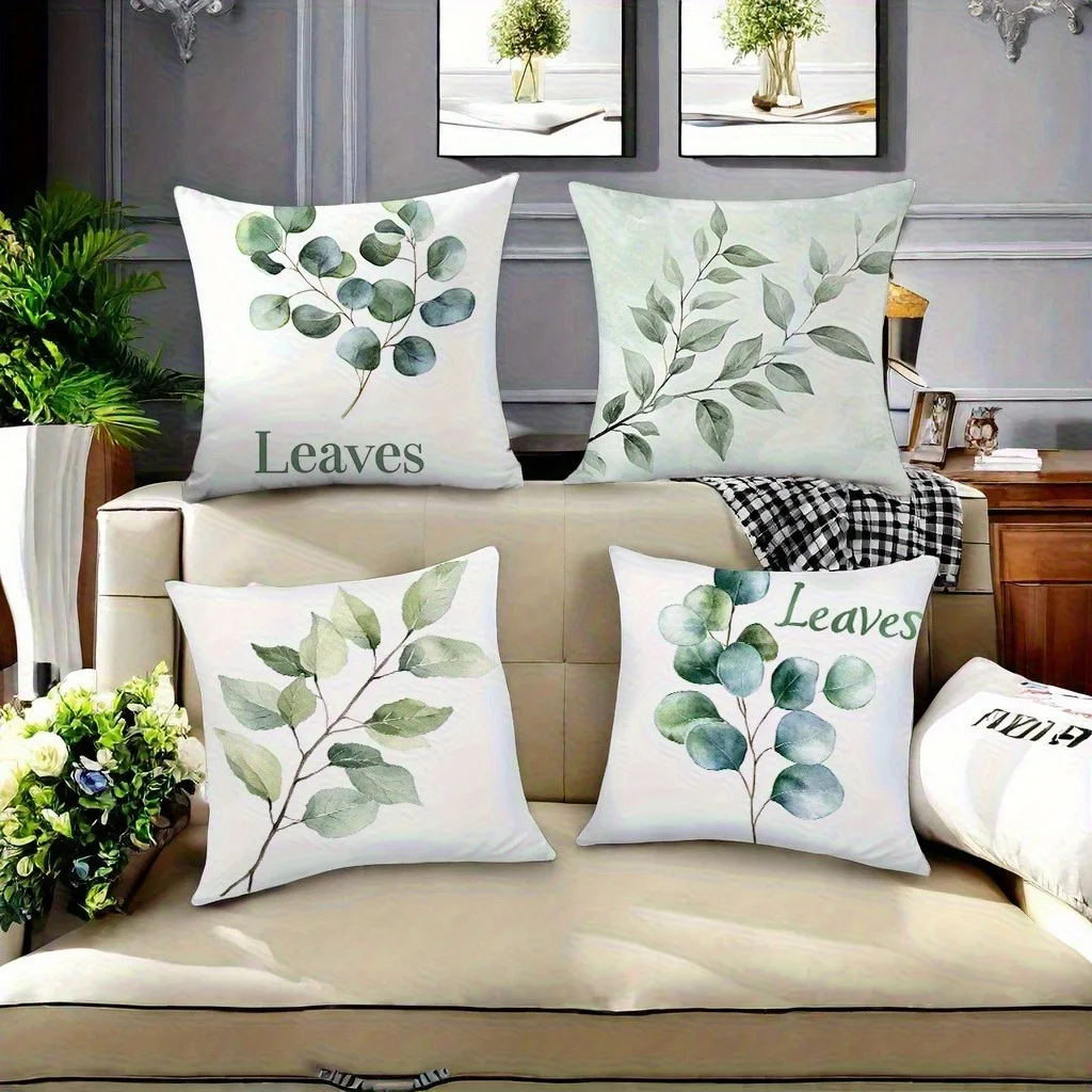 Eucalyptus Leaf Watercolor Pillowcase: Soft Green Foliage & "Leaves" Script Cushion Cover for Fresh Minimalist Home Sofa Decor
Eucalyptus Leaf Watercolor Pillowcase: Soft Green Foliage & "Leaves" Script Cushion Cover for Fresh Minimalist Home Sofa Decor