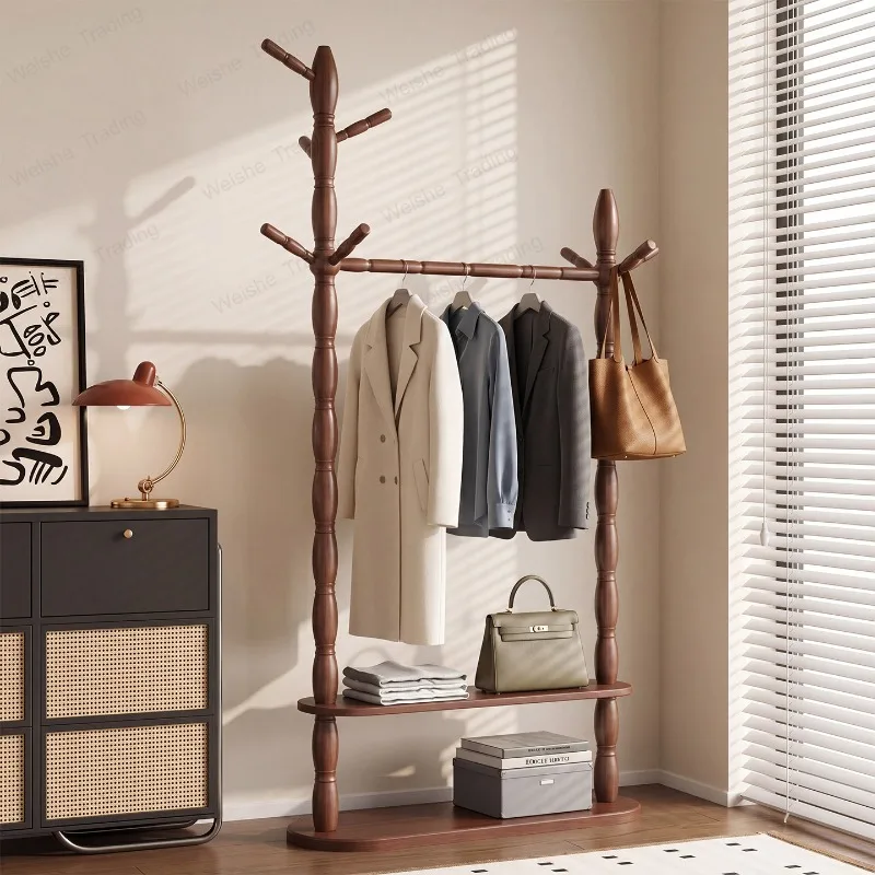Solid wood clothes rack floor-standing bedroom Chinese style minimalist living room coat rack home large clothes hanger bag shoe
Solid wood clothes rack floor-standing bedroom Chinese style minimalist living room coat rack home large clothes hanger bag shoe