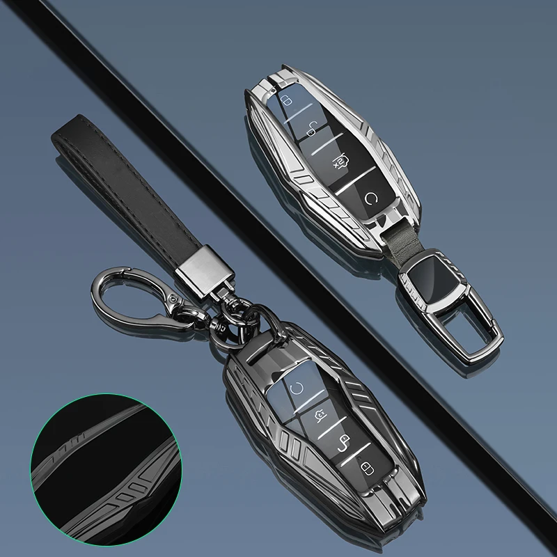 Zinc alloy Car Key Protective Case Applicable to BYD Qin Plusdmi Atto 3 Han EV Dolphin, llavero cubierta de control remoto
Zinc alloy Car Key Protective Case Applicable to BYD Qin Plusdmi Atto 3 Han EV Dolphin, llavero cubierta de control remoto