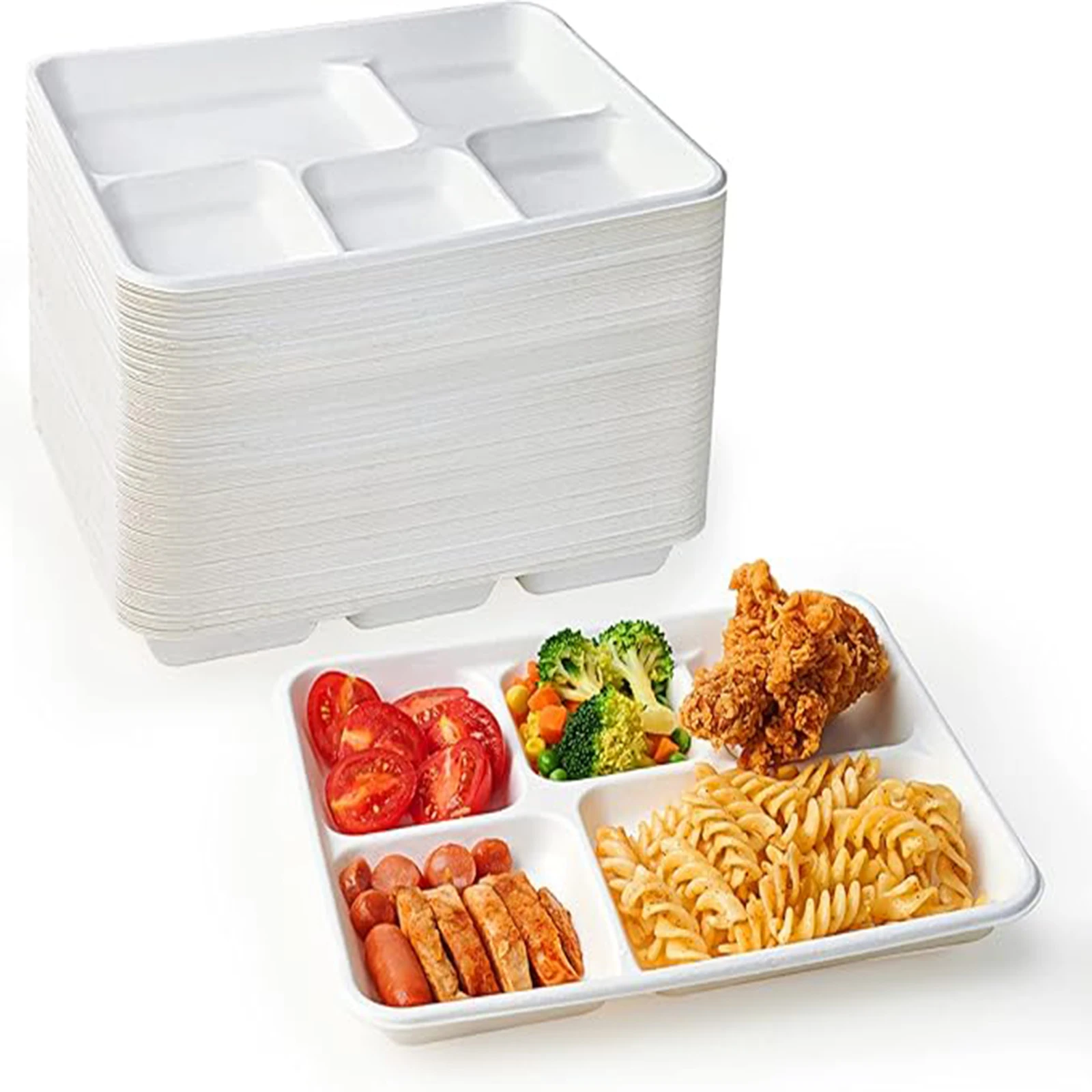 50Pcs Compostable Plates Disposable Paper Plates Biodegradable Sugarcane Plates School Lunch Trays Outdoor Camping Tableware
50Pcs Compostable Plates Disposable Paper Plates Biodegradable Sugarcane Plates School Lunch Trays Outdoor Camping Tableware