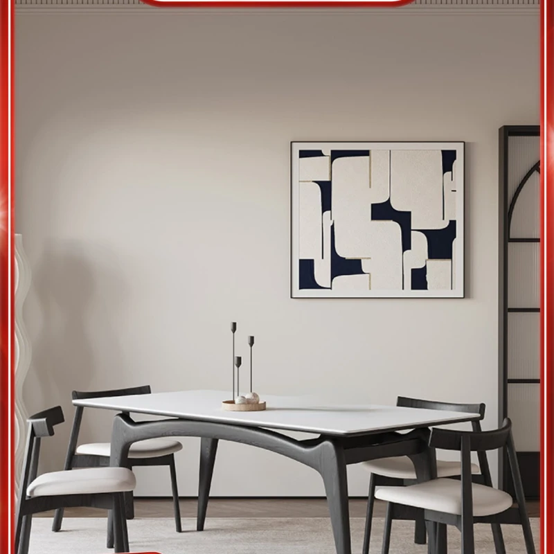 French retro black solid wood slate dining table and chair combination small rectangular dining table
French retro black solid wood slate dining table and chair combination small rectangular dining table
