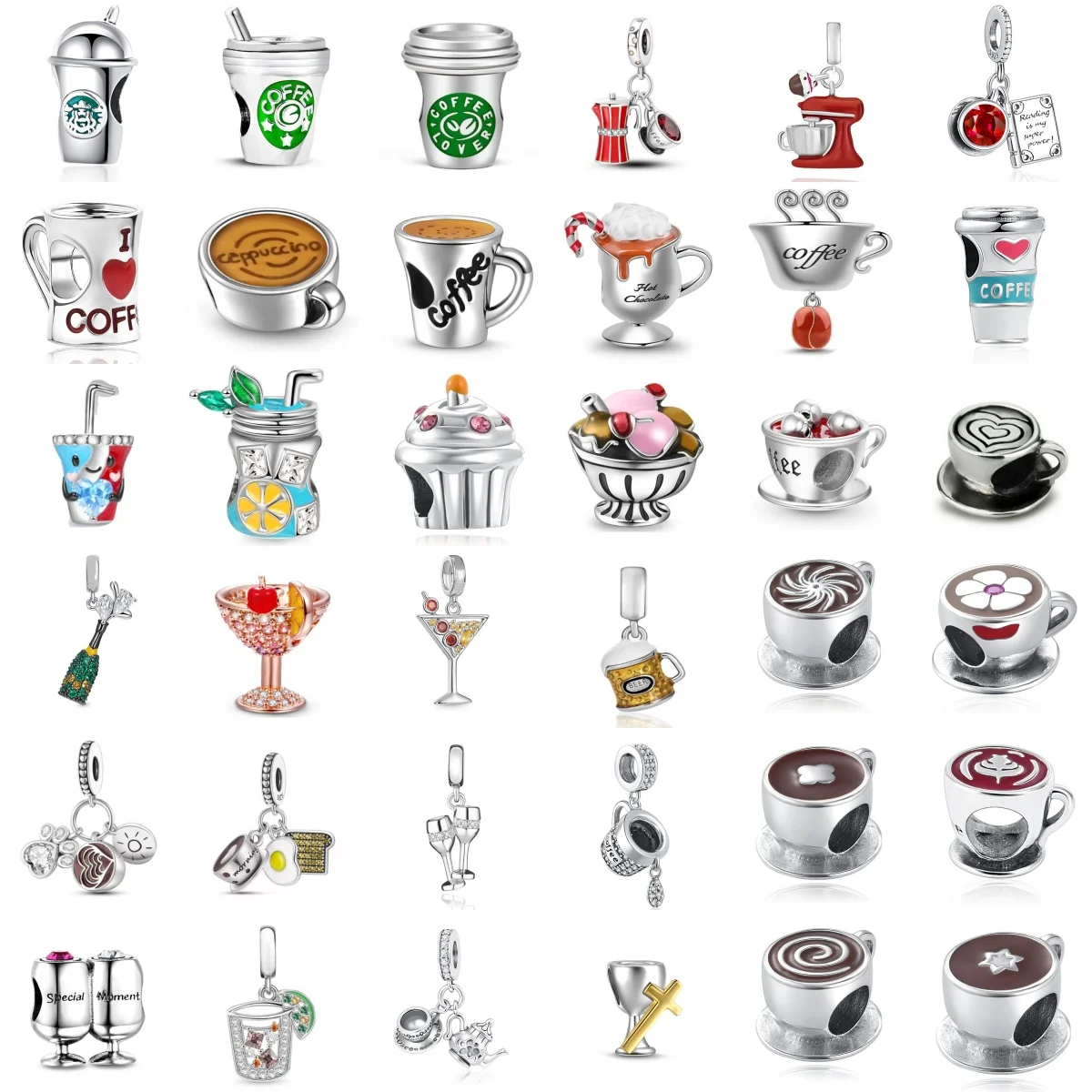 Новая серебряная кофейная чашка 925 пробы, серия кофейных напитков, подвески, подходят в европейском стиле, оригинальный браслет из бисера, брелок, сделай сам, женские ювелирные изделия, подарок
Новая серебряная кофейная чашка 925 пробы, серия кофейных напитков, подвески, подходят в европейском стиле, оригинальный браслет из бисера, брелок, сделай сам, женские ювелирные изделия, подарок