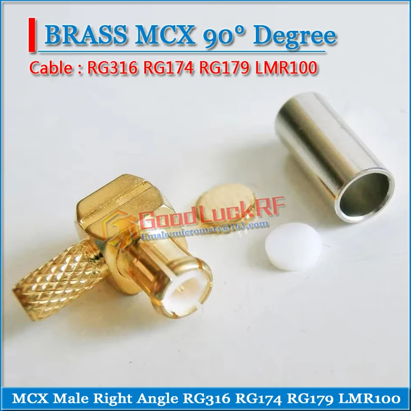 1X Pcs MCX Male 90 Degree Right Angle type L plug Crimp For RG316 RG174 RG179 LMR100 Cable Brass RF Connector Coax Adapter PTFE
1X Pcs MCX Male 90 Degree Right Angle type L plug Crimp For RG316 RG174 RG179 LMR100 Cable Brass RF Connector Coax Adapter PTFE