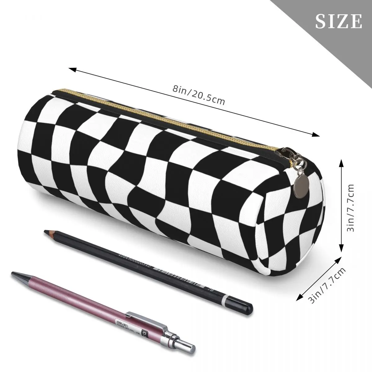 Black White Checkered Pencil Cases Pencil Pouch Storage Stationery Supplies Large Capacity Pen Box Pencil Bag for Studen School
Black White Checkered Pencil Cases Pencil Pouch Storage Stationery Supplies Large Capacity Pen Box Pencil Bag for Studen School