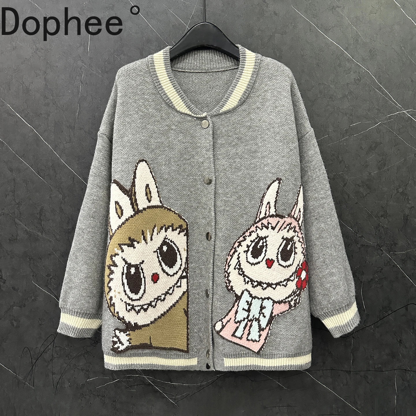 Fashion Autumn Winter Loose Cardigans Coat Cartoon Embroidery Long Sleeve Knitted Sweater Lazy Wind Casual Women Knitting Tops
Fashion Autumn Winter Loose Cardigans Coat Cartoon Embroidery Long Sleeve Knitted Sweater Lazy Wind Casual Women Knitting Tops