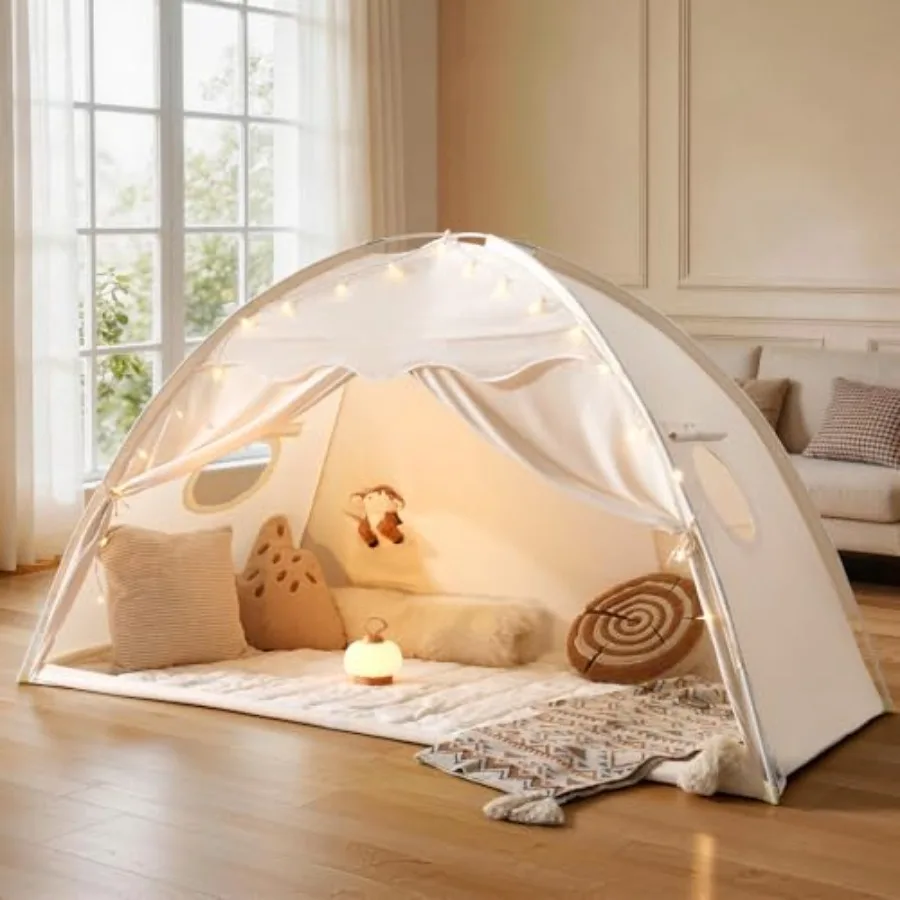 Twin Bed Tent for,Breathable Bed Canopy Tent for Girls and Boys, Neutral Cream Play Tent, Easy Setup Washable Sleep Space, Cozy
Twin Bed Tent for,Breathable Bed Canopy Tent for Girls and Boys, Neutral Cream Play Tent, Easy Setup Washable Sleep Space, Cozy