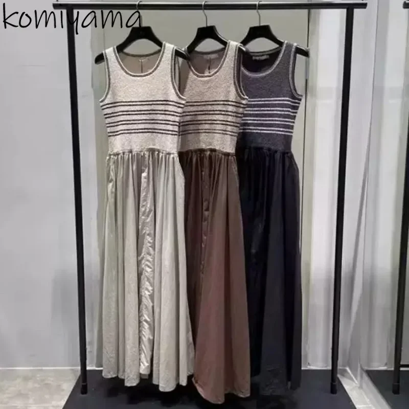 Японские женские платья 2024, лоскутное вязаное платье в полоску, Vestidos Mujer, новое платье-майка с высокой талией, Vestido, осенние халаты без рукавов
Японские женские платья 2024, лоскутное вязаное платье в полоску, Vestidos Mujer, новое платье-майка с высокой талией, Vestido, осенние халаты без рукавов