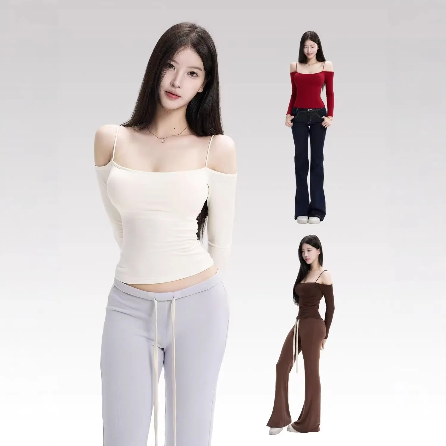 2026 New Chest Pad Hot Girl Pure Desire Design Slim Off-Shoulder Strap Long Sleeve Base T-Shirt Top For Women
2026 New Chest Pad Hot Girl Pure Desire Design Slim Off-Shoulder Strap Long Sleeve Base T-Shirt Top For Women