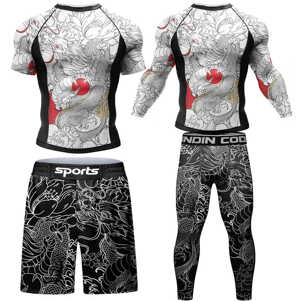 New Compression MMA Rashguard T-shirt Men's Running Suit Muay Thai Shorts Rash Guard Sports Gym Bjj Gi Boxing Jerseys 4pcs/Sets
New Compression MMA Rashguard T-shirt Men's Running Suit Muay Thai Shorts Rash Guard Sports Gym Bjj Gi Boxing Jerseys 4pcs/Sets