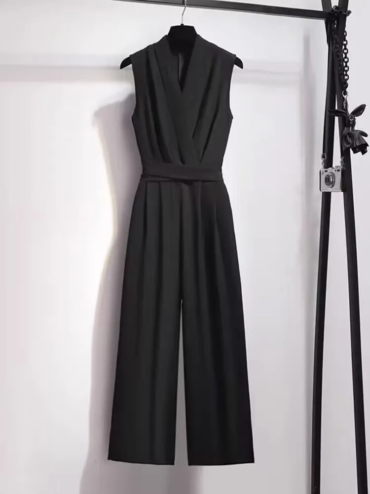 Office Lady Black Jumpsuit Women Spring Summer High Waist Sleeveless Jumpsuits Combinaison Femme Overalls
Office Lady Black Jumpsuit Women Spring Summer High Waist Sleeveless Jumpsuits Combinaison Femme Overalls