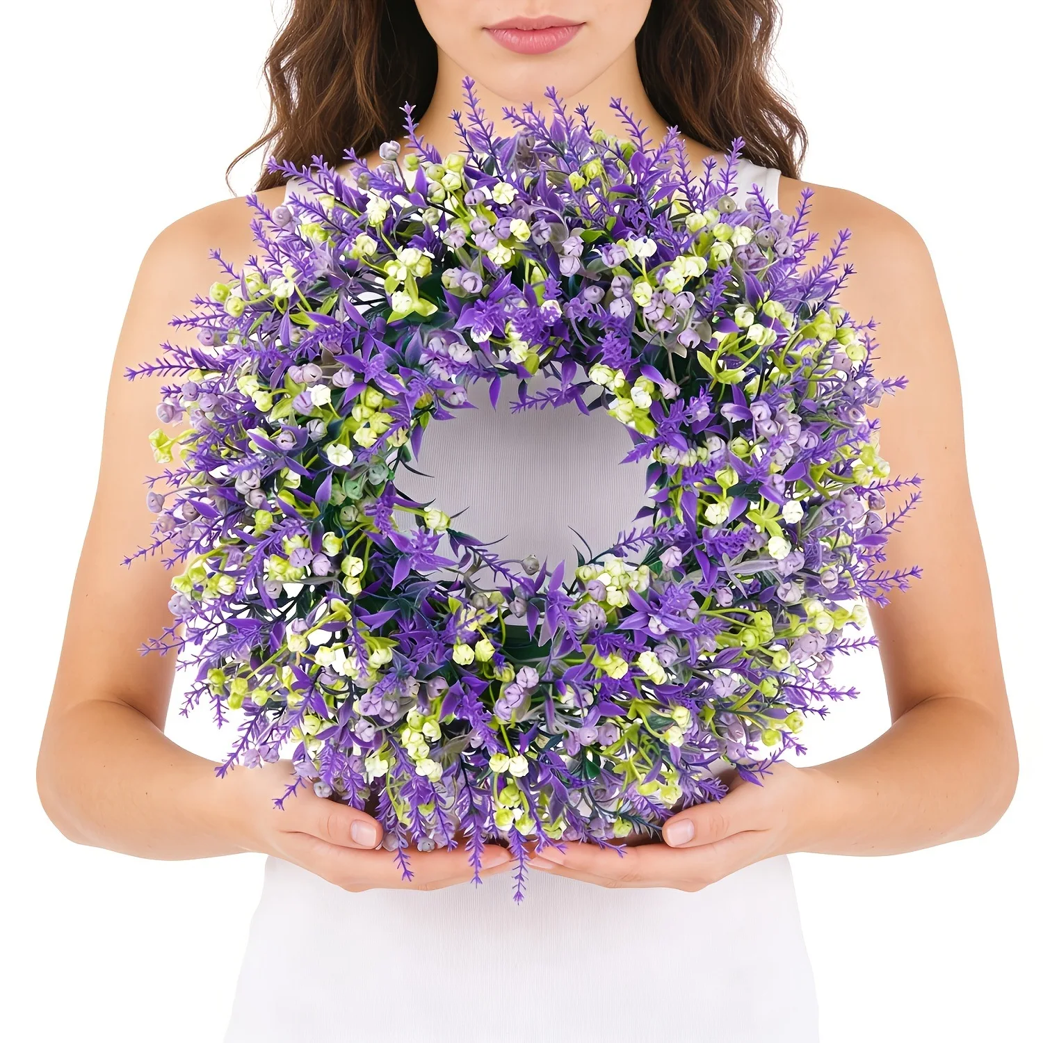 New Artificial Flower Wreath lavender violet door decoration popular home decor simulated Green plant pendant
New Artificial Flower Wreath lavender violet door decoration popular home decor simulated Green plant pendant