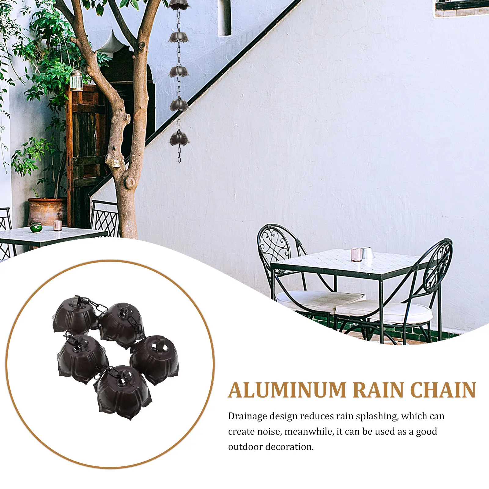 Aluminum Rain Chain Stable Structure Anti Rust Easy Install Reduces Splashing Noise Outdoor Decoration Durable Rain Chain Gutter
Aluminum Rain Chain Stable Structure Anti Rust Easy Install Reduces Splashing Noise Outdoor Decoration Durable Rain Chain Gutter
