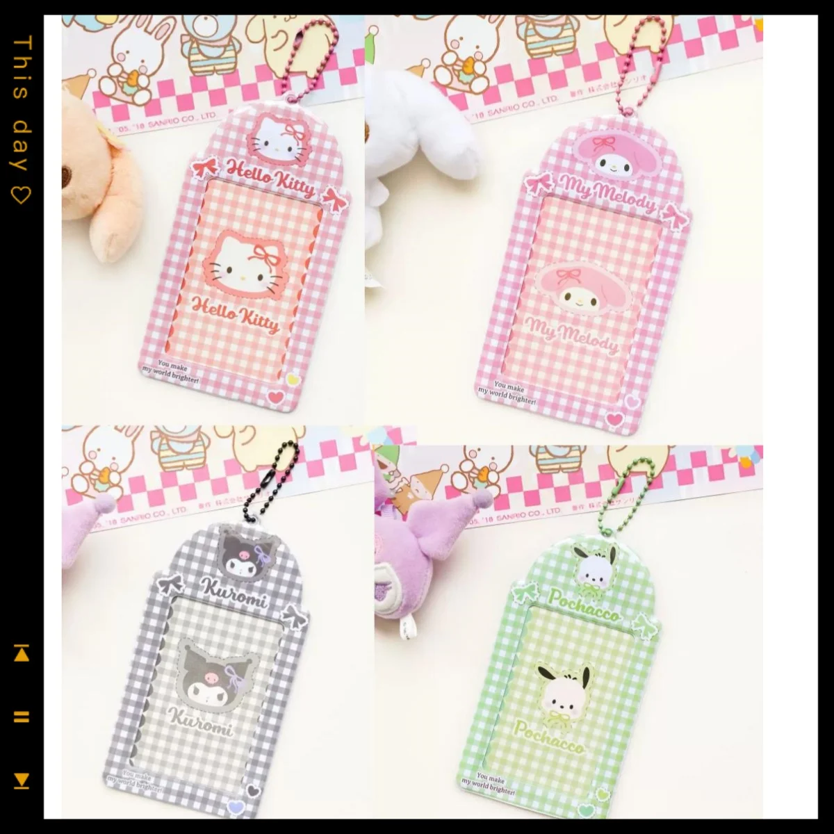 Kawaii Sanrio Cute Kuromi Hello Kitty Anime Peripheral Star Chaser Photo ID Card Protector Card Holder Keychain Storage
Kawaii Sanrio Cute Kuromi Hello Kitty Anime Peripheral Star Chaser Photo ID Card Protector Card Holder Keychain Storage