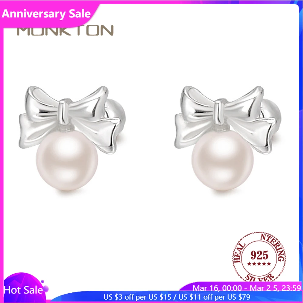 Monkton 999 Silver White Freshwater Pearl Earrings for Women Rhodium Plated Bow Earrings Women Ribbon Stud Earrings Jewelry Gift
Monkton 999 Silver White Freshwater Pearl Earrings for Women Rhodium Plated Bow Earrings Women Ribbon Stud Earrings Jewelry Gift