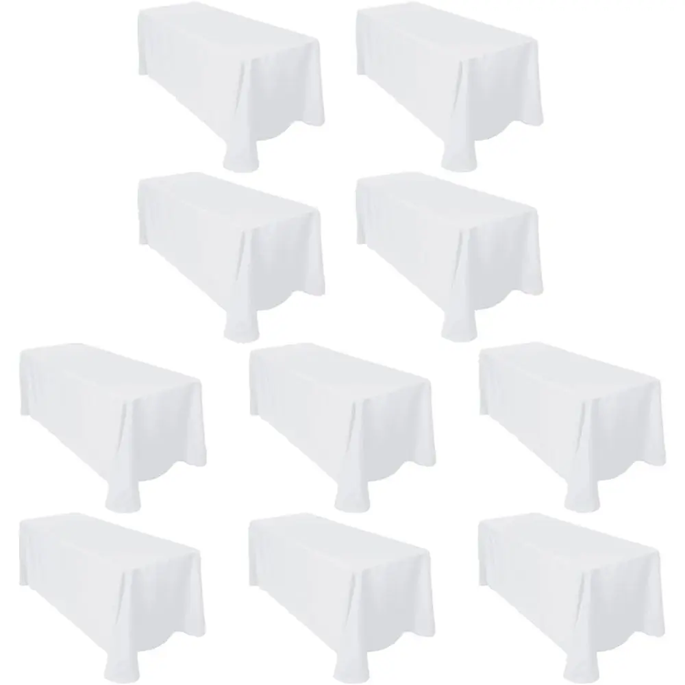 Bulk 10-Pack White Recular Tablecloths 90 in x 156 in with Rounded s - Ideal or 8 t Tables with loor-Length Drop - Polyester abr
Bulk 10-Pack White Recular Tablecloths 90 in x 156 in with Rounded s - Ideal or 8 t Tables with loor-Length Drop - Polyester abr