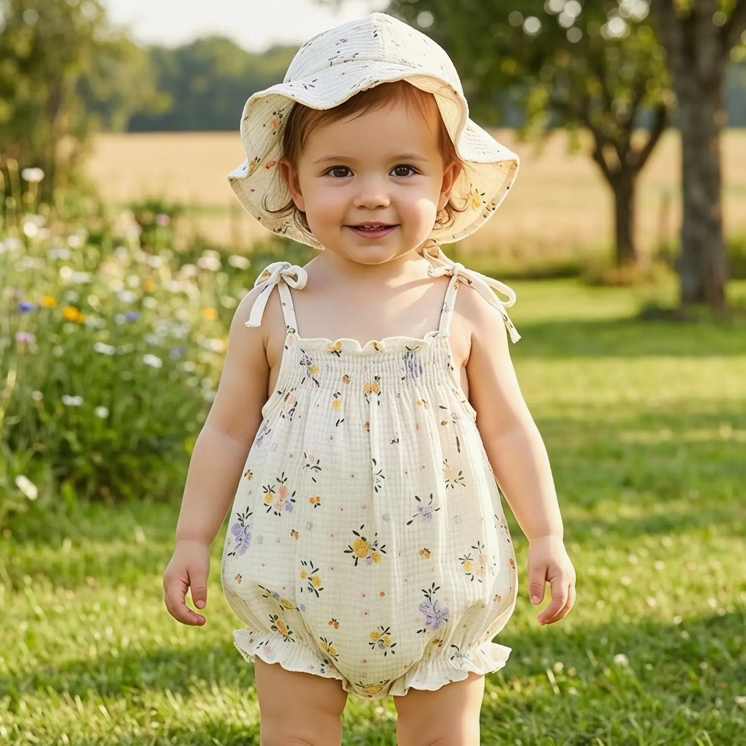 3-24M Summer Pastorale Style Baby Bodysuit Bow Floral Print Sleeveless One Piece Clothes for Girls Soft Cotton Romper
3-24M Summer Pastorale Style Baby Bodysuit Bow Floral Print Sleeveless One Piece Clothes for Girls Soft Cotton Romper