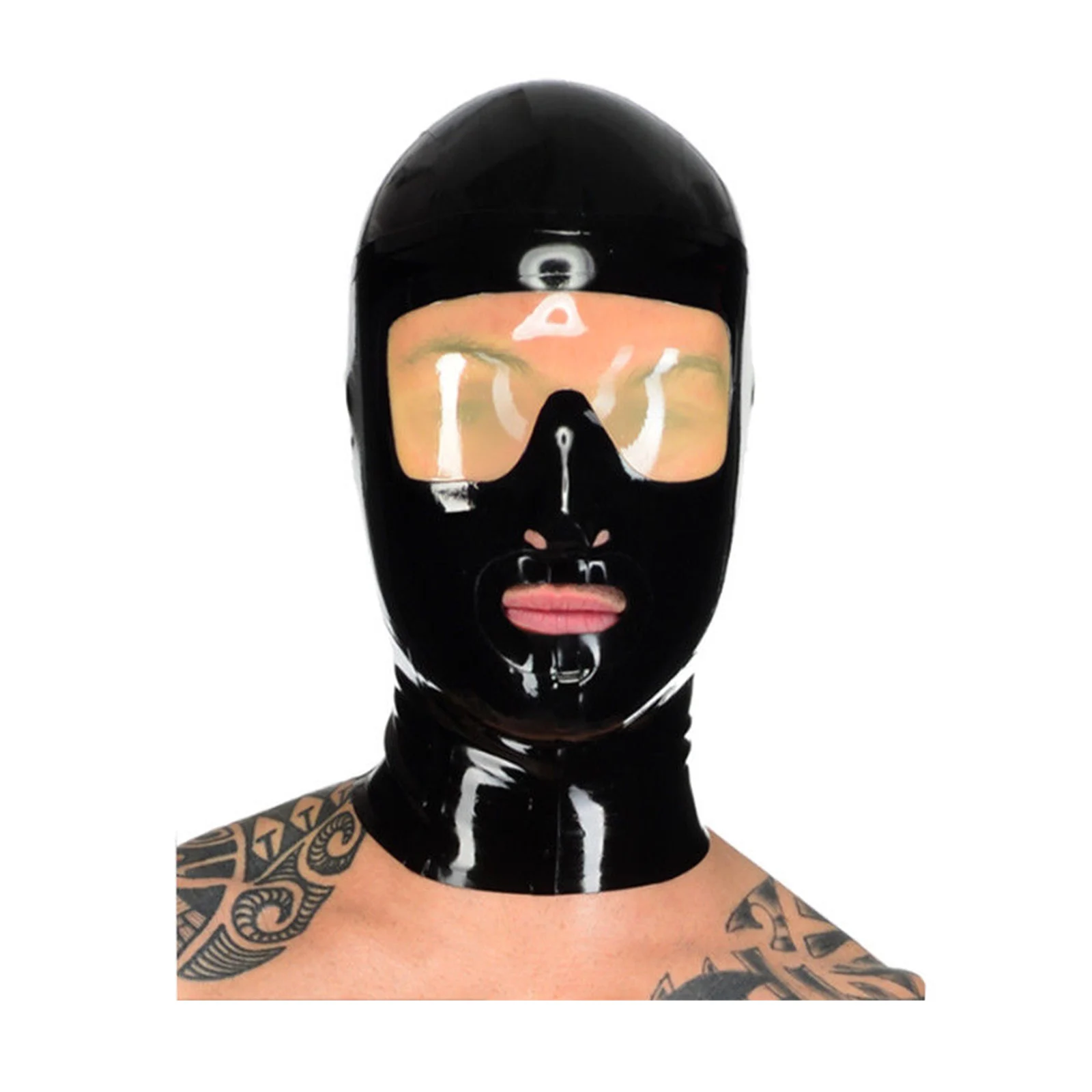 MONNIK Black Latex Hood Fetish Mask Rubber Eyes Transparent Color Open Mouth Unisex Mask for Catsuit Party Halloween Club Wear
MONNIK Black Latex Hood Fetish Mask Rubber Eyes Transparent Color Open Mouth Unisex Mask for Catsuit Party Halloween Club Wear