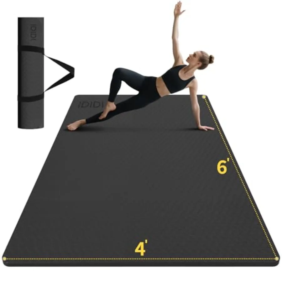 and Thick Large Yoga Mat 6'x 4' - Extra Long and Wide Workout Mat for Men and Women, Non-Slip POE Fitness Mat, Eco-Friendly Exe
and Thick Large Yoga Mat 6'x 4' - Extra Long and Wide Workout Mat for Men and Women, Non-Slip POE Fitness Mat, Eco-Friendly Exe