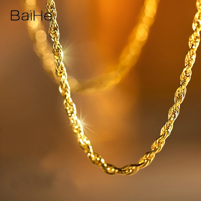 BAIHE twist Chain 18K Gold Necklace Bracelet Plain Chain Female Color Gold au750 Plain Gold Twisted Chain Women Men Fine Jewelry
BAIHE twist Chain 18K Gold Necklace Bracelet Plain Chain Female Color Gold au750 Plain Gold Twisted Chain Women Men Fine Jewelry