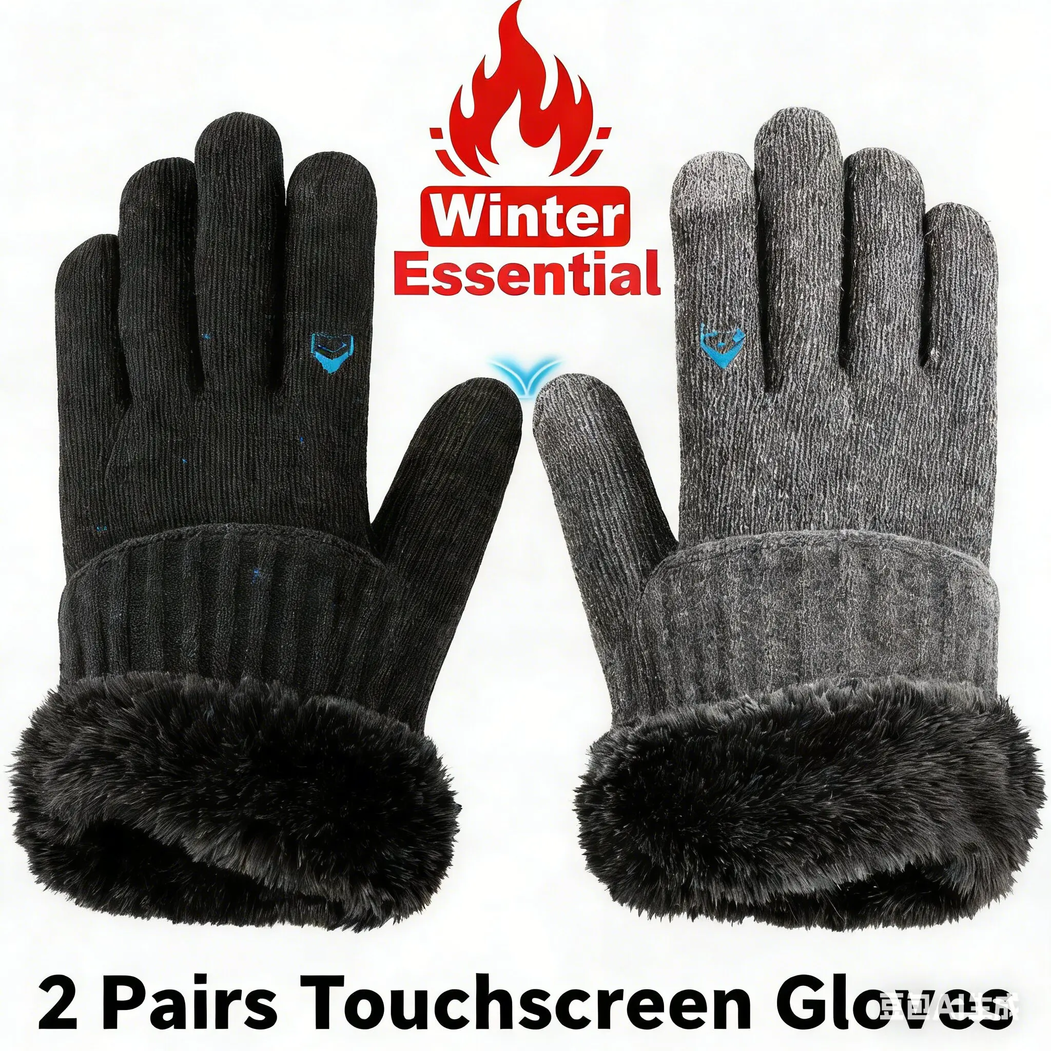 2Pc Winter Touchscreen Gloves for Women Men, Warm Fleece Lined Knitted Gloves with Fuzzy Cuffs, Texting Gloves for Cold Weather
2Pc Winter Touchscreen Gloves for Women Men, Warm Fleece Lined Knitted Gloves with Fuzzy Cuffs, Texting Gloves for Cold Weather