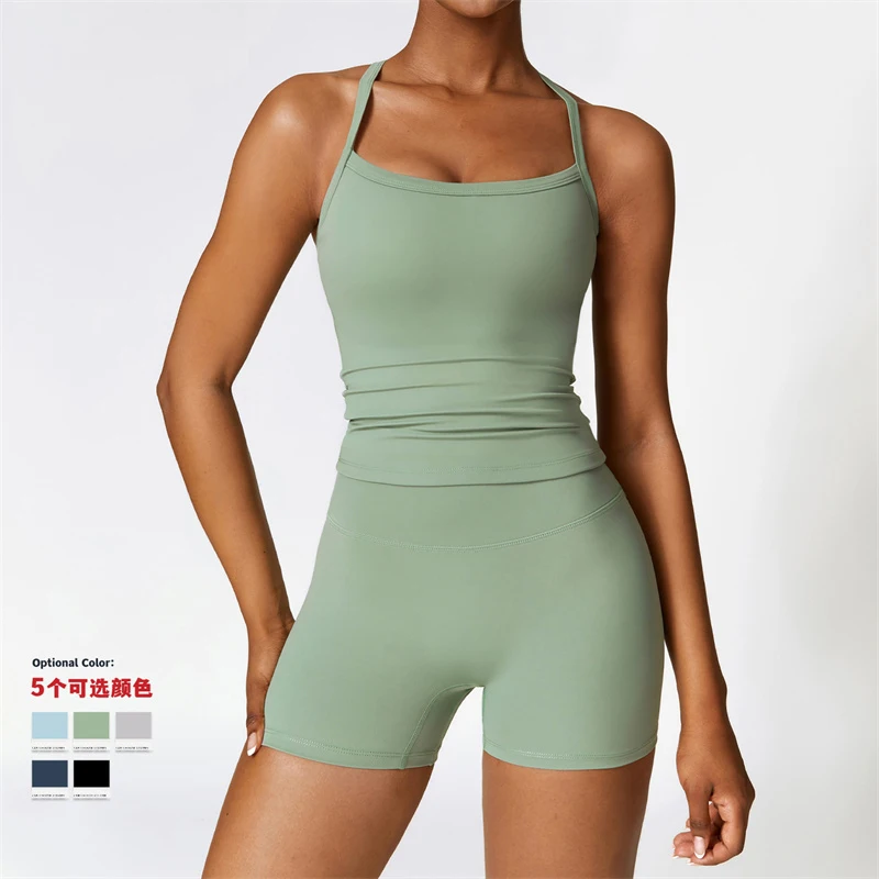 Women Yoga Set Workout Sportswear Gym Clothing Fitness Suspender Shorts Tight Leggings Comfort Running Sports Suit
Women Yoga Set Workout Sportswear Gym Clothing Fitness Suspender Shorts Tight Leggings Comfort Running Sports Suit
