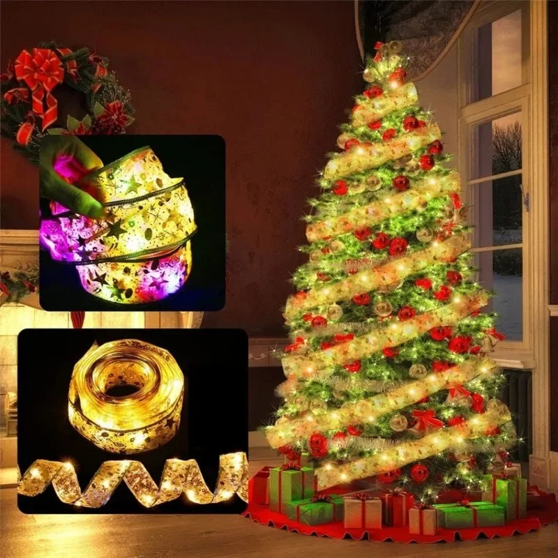 Christmas Ribbon String Lights 20/50/100LED Christmas Tree DIY Bows Light Home Navidad New Year Venue Wedding Party Decoration
Christmas Ribbon String Lights 20/50/100LED Christmas Tree DIY Bows Light Home Navidad New Year Venue Wedding Party Decoration