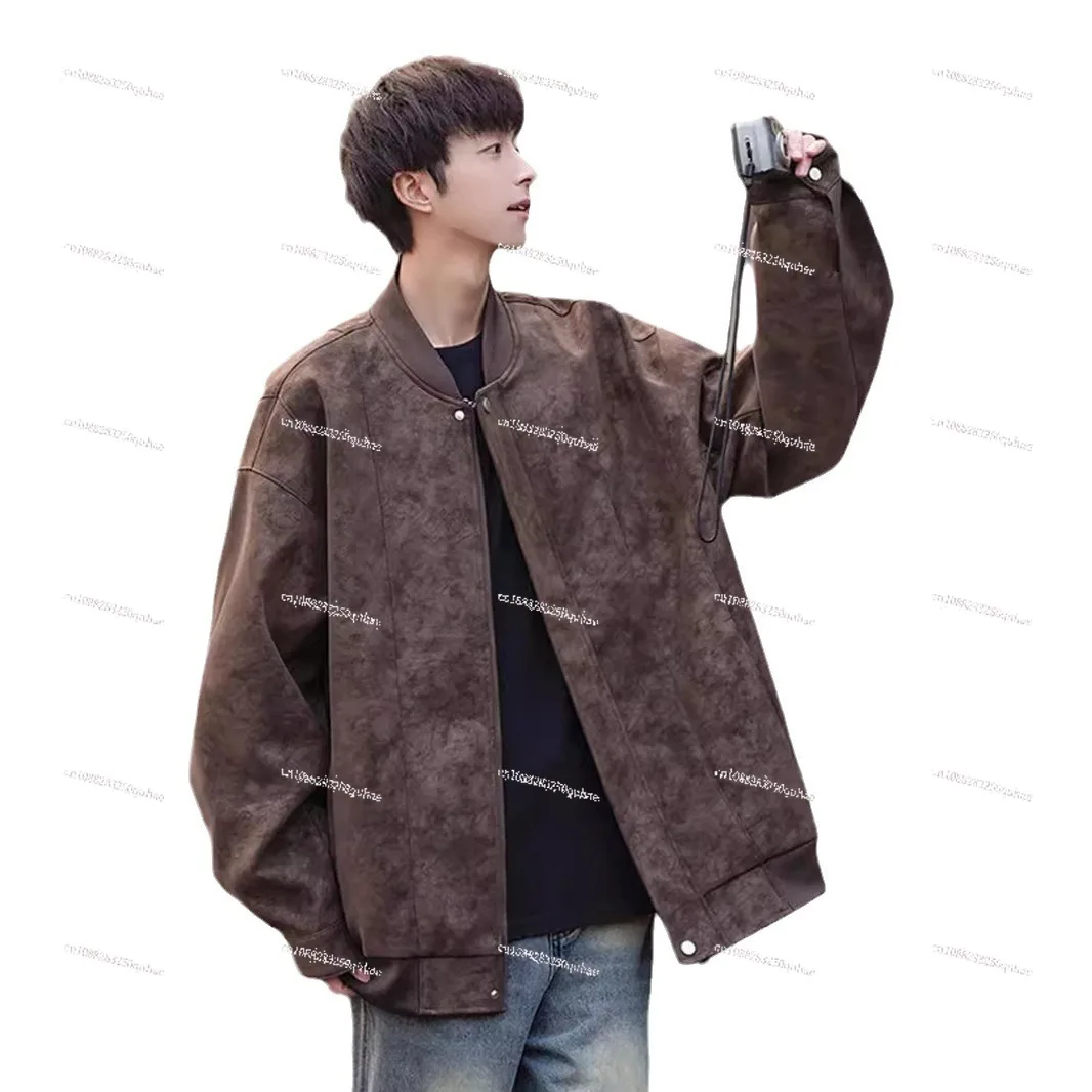 PU leather baseball jacket men's early autumn spring 2024 trend ruffian tooling jacket on clothes
PU leather baseball jacket men's early autumn spring 2024 trend ruffian tooling jacket on clothes