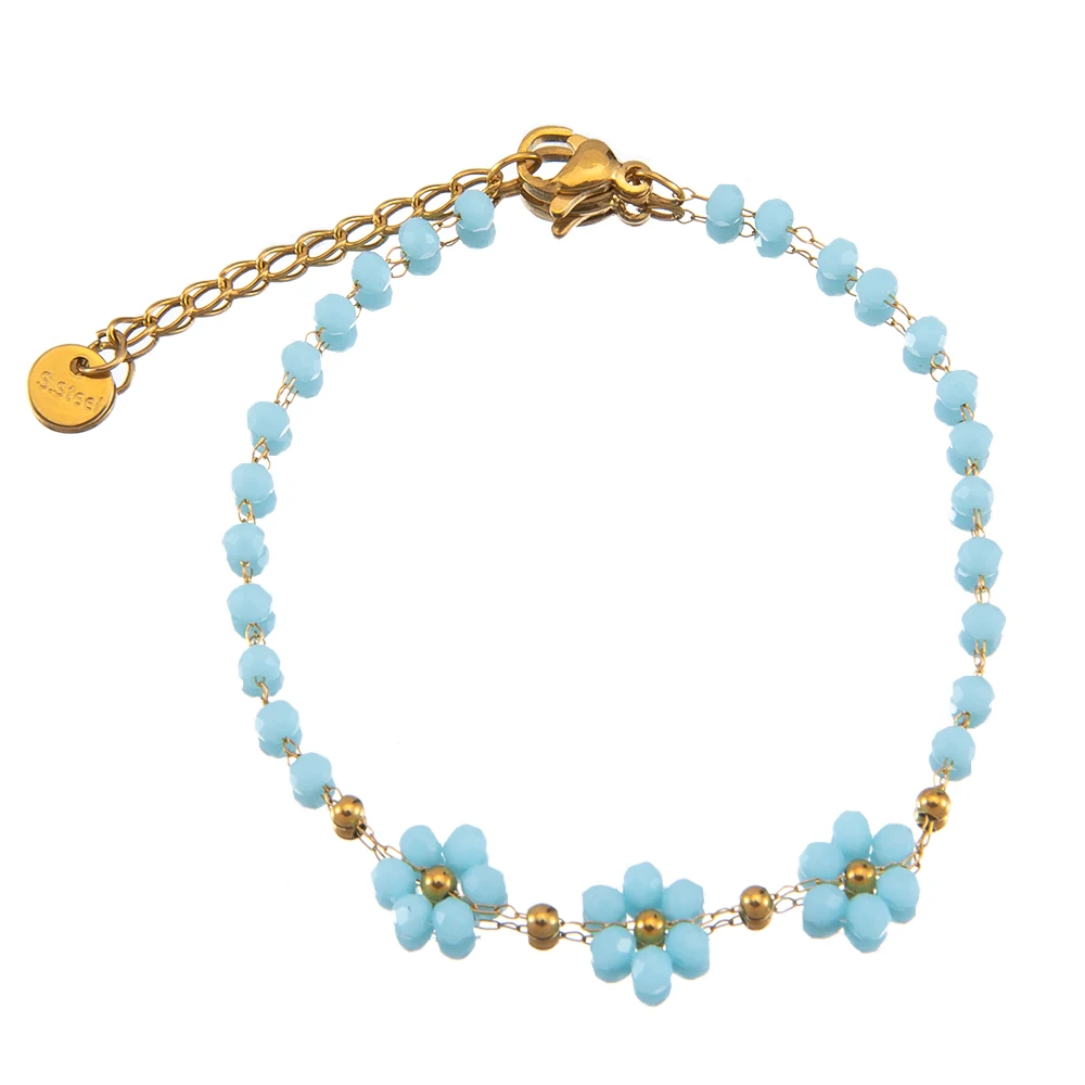 1PC Flower Crystal Beaded Chain 160+40mm Gold color Stainless steel Necklace with Lobster for DIY Jewelry Making Findings
1PC Flower Crystal Beaded Chain 160+40mm Gold color Stainless steel Necklace with Lobster for DIY Jewelry Making Findings