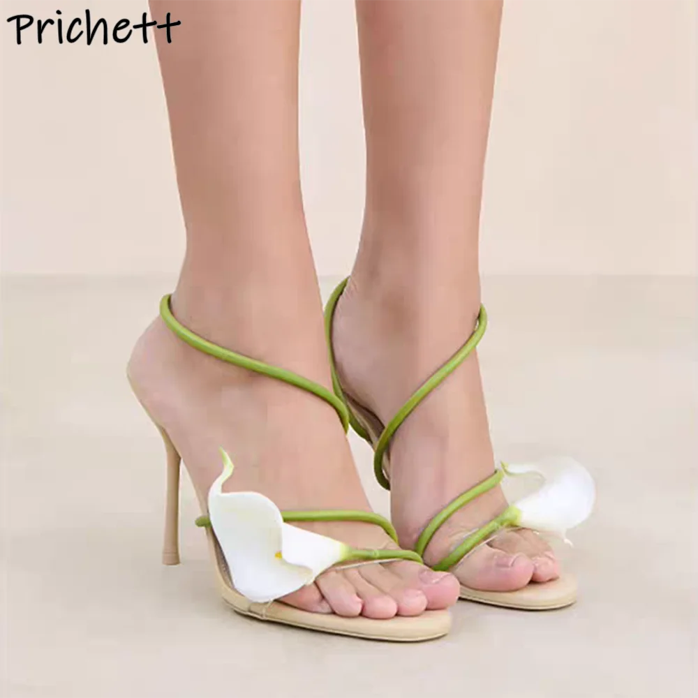 Green Stem White Flower Sandals Round Toe Straight Strap Thin Heels Slingback Slip On Elegant Fashion Shoes Summer Women Sandals
Green Stem White Flower Sandals Round Toe Straight Strap Thin Heels Slingback Slip On Elegant Fashion Shoes Summer Women Sandals