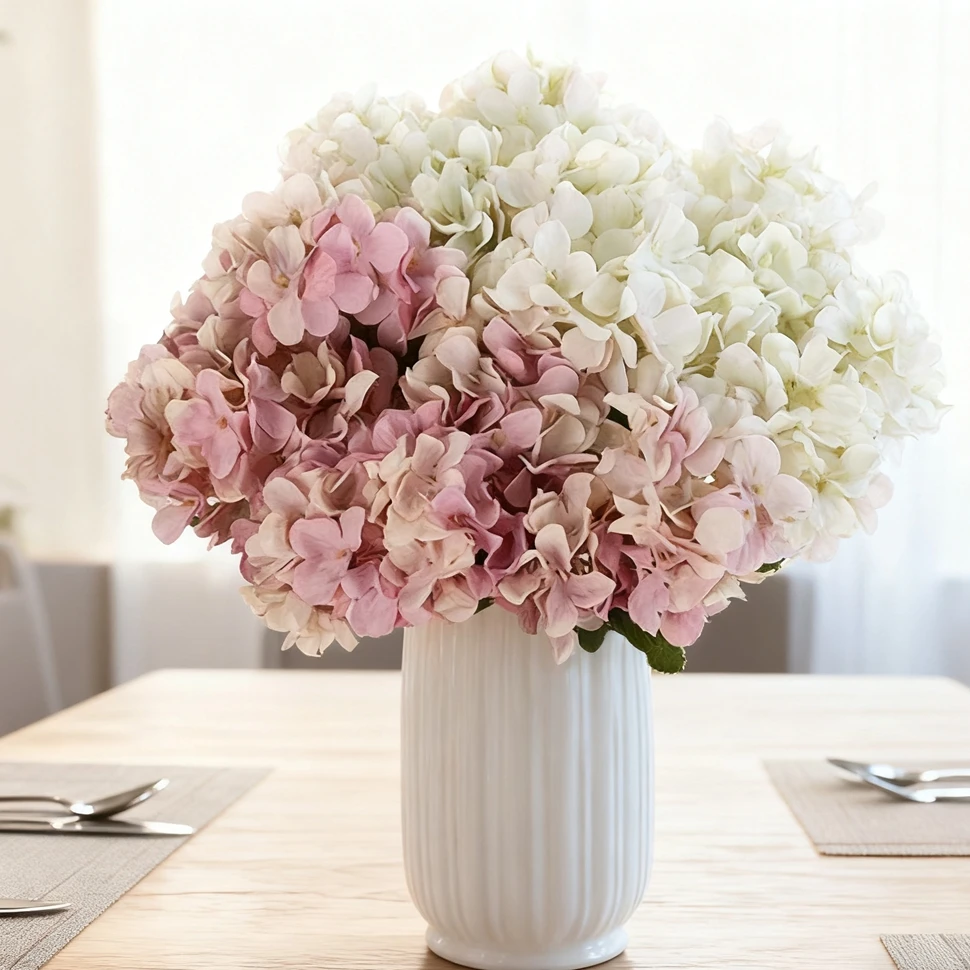 Silk Artificial Flower Hydrangea Wedding Bridal Bouquet Home Adorn Product Garden Archway Festive Diy Craft Exquisite Gift Decor 
Silk Artificial Flower Hydrangea Wedding Bridal Bouquet Home Adorn Product Garden Archway Festive Diy Craft Exquisite Gift Decor