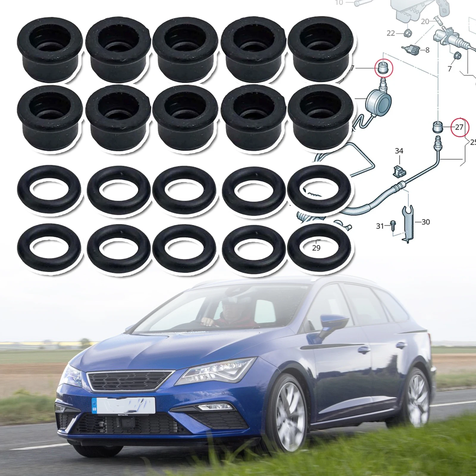 Brake Clutch Slave Master Cylinder Pipe Connector Joint Clip Seal Gasket Auto Parts For Seat Leon 5F SC ST Toledo 5P 2013- 2020
Brake Clutch Slave Master Cylinder Pipe Connector Joint Clip Seal Gasket Auto Parts For Seat Leon 5F SC ST Toledo 5P 2013- 2020