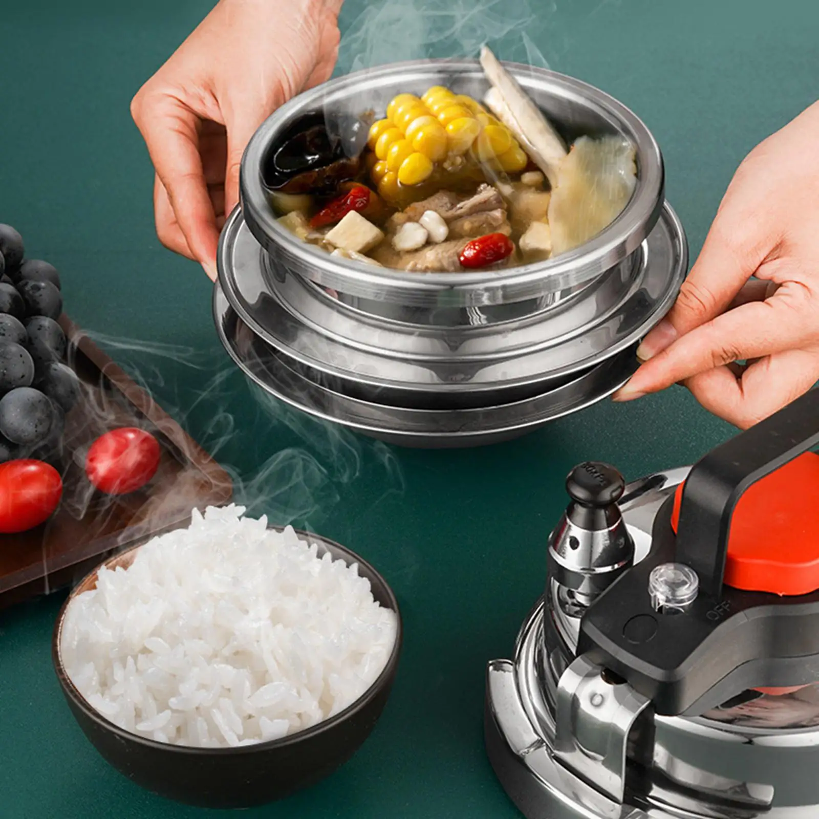Small Pressure Cooker Compact Stainless Steel Multifunction Cookware Efficient Kitchen Utensil for Picnic Hiking Road Trips
Small Pressure Cooker Compact Stainless Steel Multifunction Cookware Efficient Kitchen Utensil for Picnic Hiking Road Trips