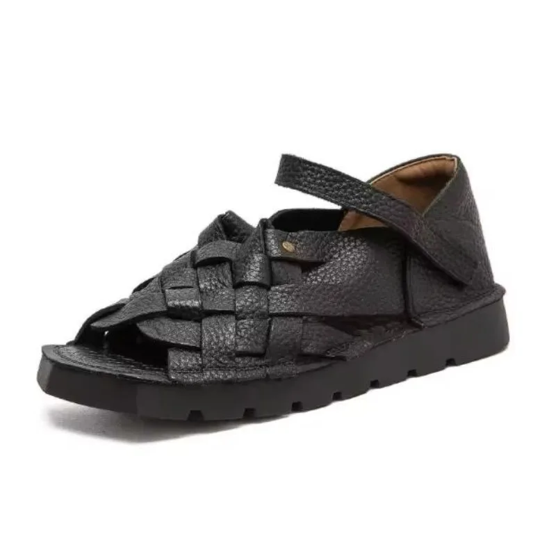 2026 Summer New Genuine Leather Woven Peep Toe Sandals Retro Breathable And Comfortable Women's Shoes
2026 Summer New Genuine Leather Woven Peep Toe Sandals Retro Breathable And Comfortable Women's Shoes