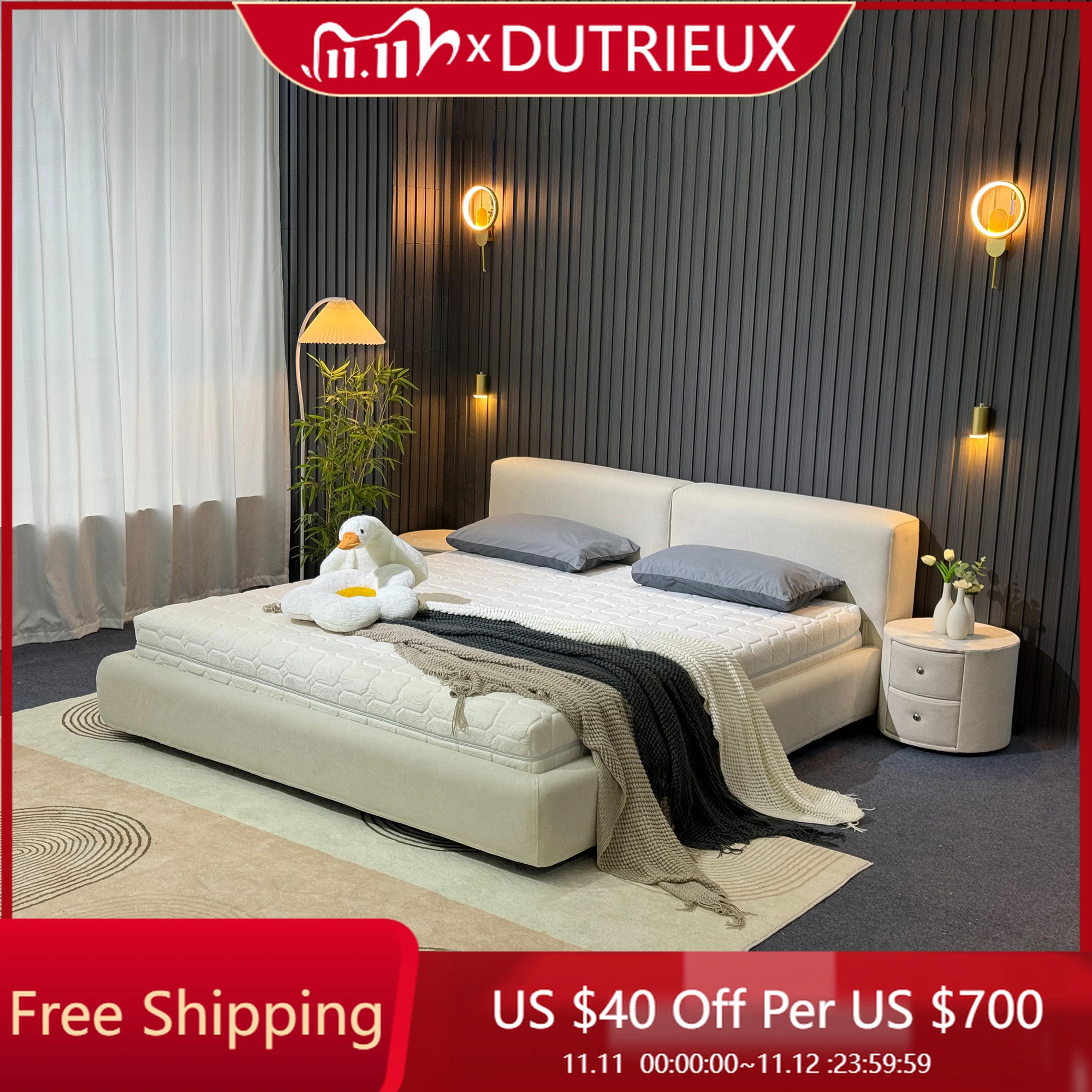 European Wedding Bed Aesthetics Minimalist Light Luxury Organizer Bed Modern Confortable Organizer Cama Casal Nordic Furniture
European Wedding Bed Aesthetics Minimalist Light Luxury Organizer Bed Modern Confortable Organizer Cama Casal Nordic Furniture